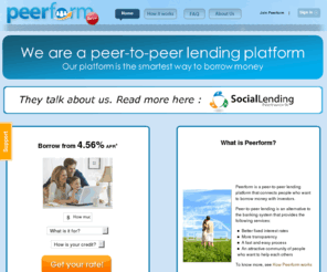 lfolio.net: Peer lending | A smart way to borrow money | Peer to Peer Lending, Peerform
Peerform is the smart way to borrow money. Peerform is a peer-to-peer lending platform that connects people who want to borrow money with investors.