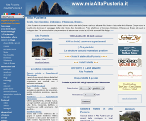 miaaltapusteria.it: Alta Pusteria: Sesto, San Candido, Dobbiaco, Villabassa, Braies
Alta Pusteria: Sesto - Sexten, Moso - Moos, San Candido - Innichen, Dobbiaco - Toblach, Villabassa - Niederdorf, Valle di Braies - Pragsertal, Braies - Prags