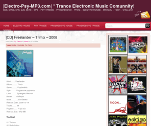 electro-psy-mp3.com: Electro, Psy Trance, House, Dance, Djs, Musics, MP3
electronic music comunnity, download mp3 music, Electro, Psy Trance, House, Dance, Djs, Musics, MP3, Musicas, hard, trance, rave