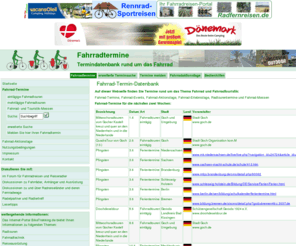 fahrradtermine.de: Fahrradtermine.de: Termindatenbank rund um das Fahrrad und Rennrad
Fahrradtermine.de: Startseite der Termindatenbank rund um das Fahrrad und Rennrad