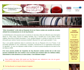 boursot.fr: Vente de vin de bordeaux, vin de bourgogne, champagne, vins cave et caviste Wine Consultants SARL  Boursot's Wine Collection
Boursot's Wine Collection magasin à Ardres, près de Calais.  Vente de vin rouge, blanc, rose et Champagne sur Internet achat de vin en ligne.