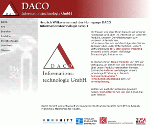daco.at: DACO Informationstechnologie Gmbh - Dienstplanung Software
DACO Informationstechnologie Gmbh Software für minutengenaue Dienstplanung / Ressourcenplanung in Krankenhaus, Rettung, Industrie und Fertigungsbetrieben, zahlreiche Referenzen vorhanden