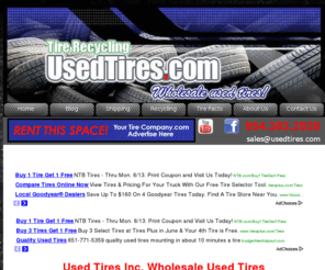 tireused.com: Usedtires.com online store and used tires wholesale:
Usedtires.com Wholesale Used Tires,  Usedtires.com ships container loads of wholesale used tires worldwide direct to your door.  Visit our online retail store.