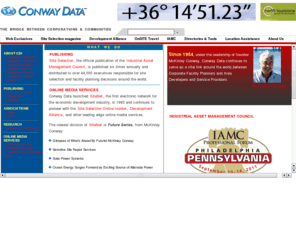 conwaydata.com: Conway Data, Inc. - The Bridge Between Corporations and Communities
Since 1954, under the leadership of founder McKinley Conway, Conway Data continues to serve as a vital link around the world between corporate facility planners and area developers and service providers.