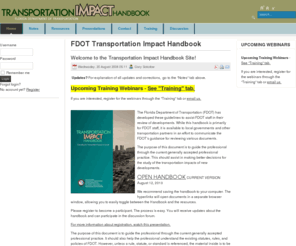 fdottransportationimpacthandbook.com: FDOT Transportation Impact Handbook
Transportation Impact Handbook