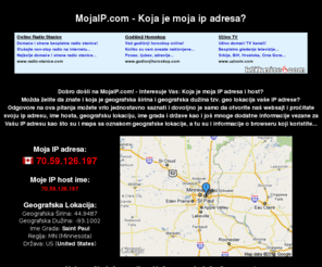 mojaip.com: MojaIP - Moja ip adreasa je...
Koja je moja ip adresa?