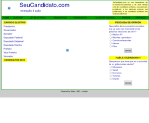 brasilabc.com: SuCandidato.com - Blog político en Internet
SuCandidato.com es una herramienta de comunicación dinâmica y de fácil manejo entre los candidatos políticos y sus electores, permitiendo a los electores exponer sus problemas y a los candidatos fortalecer sua campaña electoral.