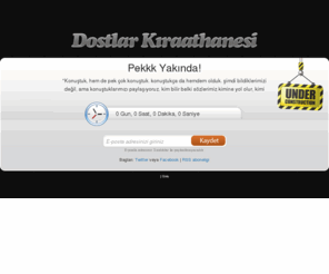 dostlarkiraathanesi.com: Pekk Yakında | Dostlar Kıraathanesi
Coming Soon Page WordPress Plugin is simply a modern version of the under construction page that you can use if you are about to launch your website, doing some cool enhancements on the design or just fixing some stupid bugs on your WordPress blog or website.