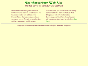 collinson.org: The Canterbury Web Site DNS Front
The Canterbury Web Site provides an index of services in Canterbury and East Kent.