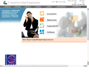 competitividad.com: Competitividad Empresaria
competitividad.com - Competitividad Empresaria S.A., Soluciones Confiables, Accesibles y Oportunas - Monitoreo Dinámico de Clientes - Consultoría - Educación - Mediciones - Software - Certificado ISO 9001:2000 - Gestion, Planeamiento, gestion, planeamiento, software, Software, Call Center, call center, Consultoria, consultoria, educacion, Educacion, Capacitacion, capacitacion, Mediciones, mediciones, Satisfaccion de clientes, satisfaccion de clientes, monitoreo dinamico, Monitoreo Dinamico, encuestas, Encuestas, stress, Stress, Management, Planning, Hoshin, Recursos Humanos, recursos humanos, Doctor C, doctor c, humanware, calidad, quality, certificacion, iso9000, liderazgo, facilitadores, internos, lealtad, aprendizaje, cultura, metodologia, metodos, tecnologia, ciencia, software, Download, download 