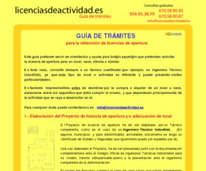 licenciasdeapertura.net: Licencia de apertura - Guía de trámites - Legalizaciones de actividad - Andalucía y Cataluña
Sevilla. Licencia de apertura. Certificaciones. Proyectos técnicos. Instalaciones. Ingeniería. Ficha técnica reducida. info@tecnicosindustriales.es