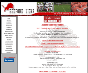 bedfordlions.com: BEDFORD LIONS FOOTBALL - The offical website of the Bedford Lions - Lambertville, Michigan
Bedford Lions Youth Football League. League announcements, team rosters, schedules, game photos, and more.