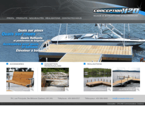 conceptionh2o.com: Conception H2O – Quais à structure d’aluminium
Conception de quais en cèdre à structure d’aluminium. Quais sur pieux, sur roues et flottants. Élévateurs à bateaux et accessoires