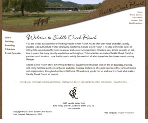 scrhorses.com: Saddle Creek Ranch - Welcome!
Saddle Creek Ranch, specializing in training and sales of quality performance horses.