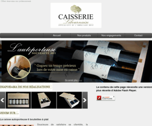 caisserie-libournaise.com: CAISSERIE LIBOURNAISE - spécialiste de l'emballage bois
Fabricant de caisses bois depuis 2000, la Caisserie Libournaise met ses compétences au service des professionnels du vin.