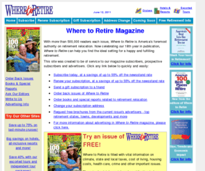 illinoisretirementcommunities.com: Where to Retire Magazine
Where to Retire is America's foremost authority on retirement relocation. Try a free trial issue and we'll help you find the ideal setting for a happy and fulfilling retirement.