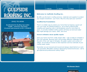 gulfsideroofing.com: Gulfside Roofing Inc - Bradenton, FL - Welcome
Gulfside Roofing Inc - Bradenton, FL