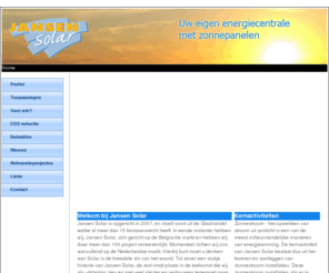 zonne-energie.net: Jansen Solar
Zonnestroom - het opwekken van stroom uit zonlicht is een van de meest milieuvriendelijke manieren van energiewinning. De kernactiviteit van Jansen Solar bestaat dus ook uit het leveren en aanleggen van zonnestroom-installaties voor particulier en bedrijf.