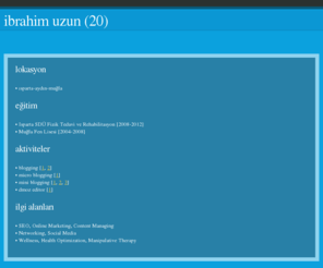 ibrahimuzun.com.tr: İbrahim Uzun - kişiself
İbrahim Uzun kişisel web sitesi.
