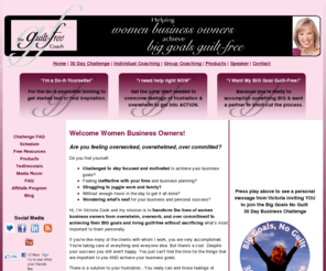 theguiltfreecoach.com: Chicago’s Guilt-Free Coach, Victoria Cook | Business
Coaching & Training for Women Business Owners - Call The
Guilt-Free Coach at 847-701-4739 www.TheGuiltFreeCoach.com
Call Victoria Cook, The Guilt-Free Coach, at 847-701-4739. Business coaching, training, and speaking services, showing overwhelmed, overworked and over committed women business owners how to succeed with less struggle and sacrifice.