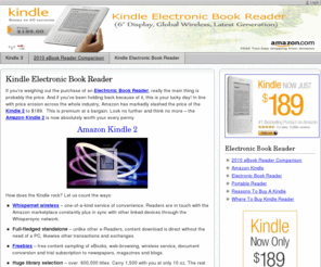 electronicbook-reader.com: Kindle Electronic Book Reader
The real thing is always premium especially when it's also hip. Once you get past that, look no further – the Amazon Kindle Electronic Book Reader is clearly the one!