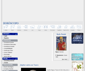 cassanya.com: Astrologia: Carta Astral, Horóscopo, Pronosticos, Zodiaco
En la web personal de Cassanya podrás ver tu horóscopo anual como el horóscopo diario, podras solicitar tu carta astral y leer sobre toda la astrología