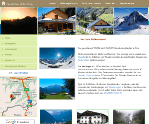 service-spezial.com: Ferienhaus | Christina | Stubaital | Ranalt | 6167 Neustift im Stubaital | Tirol | Stubaier Gletscher | Urlaub | Ferienwohnung
Ferienhaus Christina. Freizeitwohnsitz im Stubaital. Wanderparadies und Skifahrerparadies im Stubaital. A-6167 Neustift im Stubaital. Urlaub und Sommerfrische in Tirol.