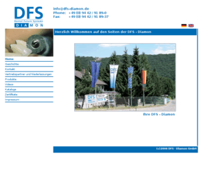 dfs-gmbh.com: DFS Diamon GmbH - Homepage
DFS Diamon GmbH Homepage / Das Unternehmen entwickelte in den letzen 25 Jahren mehr als 500 Neu- und Weiterentwicklungen, Patente und Gebrauchsmuster auf dem Dental-Sektor / We have developed over 500 new and/or improved products and patents for dental and other applications