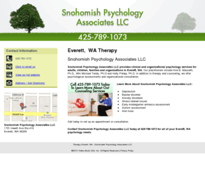 snohomishpsych.com: Therapy Everett, WA - Snohomish Psychology Associates LLC
Snohomish Psychology Associates LLC provides clinical and organizational psychology services in Everett, WA. Call 425-789-1073 for all of your therapy needs.