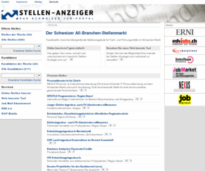 top-job.net: stellen-anzeiger.ch - stellen-anzeiger.ch - Der Schweizer All-Branchen-Stellenmarkt -Offene Stellen - Kandidaten
Der Informatik Stellen-Anzeiger auf dem Internet! Eine Dienstleistung der Nexus Personal- & Unternehmensberatung AG. Die Personalberatung fr Informatiker.