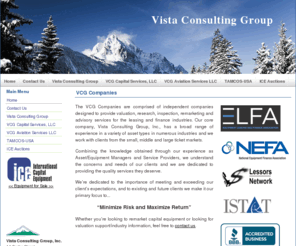 vistacg.net: Vista Consulting Group - Home
Vista Consulting Group - Independent Equipment Advisory for the Leasing Industry