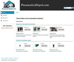 pneumaticsdepot.com: PneumaticsDepot.com - 
        Home
Direct Sales to the automation Industry - Air Valves, Air Cyclinders, Solenoid Valves, Regulators, Lockout Valves