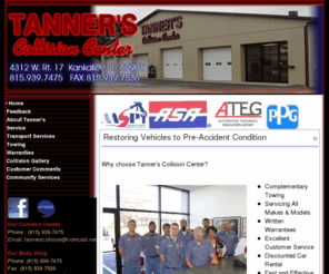 tannerscollision.com: Tanner Collision Center in Kankakee, Bradley, and Bourbonnais Illinois -- (815) 939-7475
Welcome to Tanner Collision Center, your premier auto body repair center.