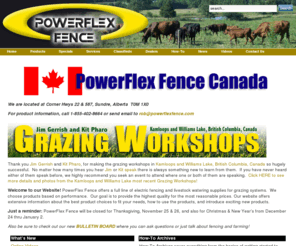 powerflexfencecanada.com: Canada | PowerFlex System Corp
We are located at Corner Hwys 22 & 587, Sundre, Alberta  T0M 1X0 For product information, call 1-855-402-8664 or send email