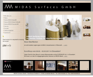 midassurfaces.de: MIDAS Surfaces GmbH: MIDAS Metall, Oberflächen, Flüssigmetall, nano, Nanotech, Imprägnierung, Versiegelung, Lotuseffekt, Easy-to-clean: MIDAS Surfaces GmbH - de
