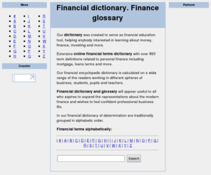 forexigra.com: Financial dictionary. Finance glossary
Financial Dictionary for all, providing extensive of terms and definitions to help you learn more about economy, finance and investing