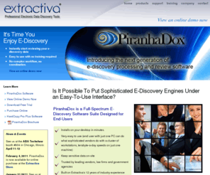 piranhadocs.com: Extractiva: Professional Electronic Data Discovery (E-Discovery) Tools and PiranhaDox
