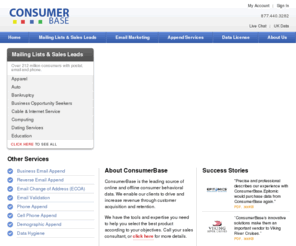 zipdata.org: ConsumerBase Postal Lists, Mail Lists, Email Marketing | ConsumerBase.com
ConsumerBase is the leading source of online and offline consumer behavioral data.