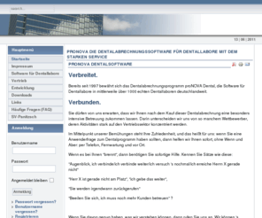 dentalabrechnungssoftware.de: proNOVA die Dentalabrechnungssoftware für Dentallabore mit dem starken Service
Software für Dentallabore und Zahntechniker, Dentalabrechnungssoftware, Dentalsoftware