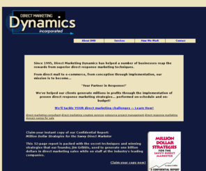 directmarketingdynamics.com: Direct Marketing Dynamics, Inc. - Corporate Site
DM Strategies and Tips from Direct Marketing Consultant Jim Gribble. Direct Response Campaign Management.