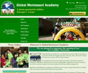 globalmontessori.org: Global Montessori | Morrisville, NC
Global Montessori Academy is an independent preschool. We are situated in a convenient location for families who live in the Cary, Apex, Morrisville, Chapel Hill area and / or work in RTP in North Carolina