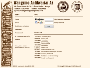 wangsmo.com: Wangsmo Antikvariat AS - Velkommen!
Search for books. Find literature by 240 subjects and author or title.