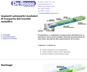 officinederosso.com: DE ROSSO Impianti automatici trasporto truciolo metallico
DE ROSSO Impianti automatici trasporto truciolo metallico - Velo D'Astico (Vi)