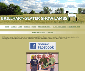 brillhart-slater.com: Brillhart-Slater Show Lambs ~ Farm visitors are always welcome!
Welcome...to our show lamb site. We run approximately 90 head of ewes and are located in Southeast Kansas. Lambs will be arriving January thru March. Farm visitors are always welcome and we hope to see you at one of our sales.