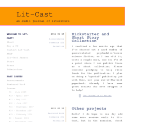 lit-cast.com: Lit-Cast
an audio journal of literature