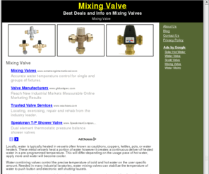 mixingvalve.org: Mixing Valve
Looking for a mixing valve? Best deals and information on mixing valves...