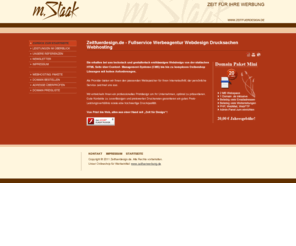 zeitfuerdesign.de: Zeitfuerdesign.de - Fullservice Werbeagentur - Webdesign Webhosting Briefpapier, Domains, Broschüren, Visitenkarten und mehr in Eckernförde Schleswig Kappeln Kiel und Hamburg
Sie erhalten bei uns erstklassiges Webdesign, Content- Management-Systeme (CMS), komplexen Onlineshop Lösungen mit hohen Anforderungen. Außerdem bieten wir Webhosting / Domainhosting. Von Print bis Web, alles aus einer Hand mit „Zeit für Design“!