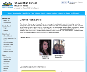 chavezhighschool.net: Chavez High School
Chavez High School is a high school website for Chavez alumni. Chavez High provides school news, reunion and graduation information, alumni listings and more for former students and faculty of Chavez High in Houston, Texas