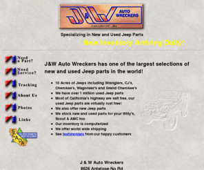 jwjeep.com: New & Used Jeep Parts
Over 1 million new and used Jeep parts. Used Jeep parts at up to 70% less than new.