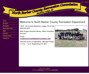 northbarberrecreation.com: North Barber Recreation - North Barber County Recreation Commission
Official website of North Barber County Recreation Commission, Medicine Lodge, KS